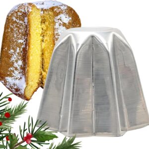 TSJESMIC - Stampo Pandoro, ANTIADERENTE, Stampo Pandoro 1Kg, RICETTA INCLUSA, Alluminio 99,5% Certificato Per Alimenti, Made In Italy, Pandoro Perfetto Per Il Natale 2024