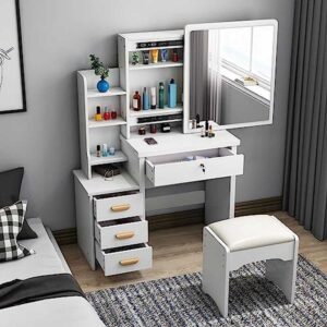 POSTAZIONE TRUCCO TOELETTA IN LEGNO BALLERINA COLORE "BIANCO"