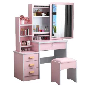 POSTAZIONE TRUCCO TOELETTA IN LEGNO BALLERINA COLORE ROSA