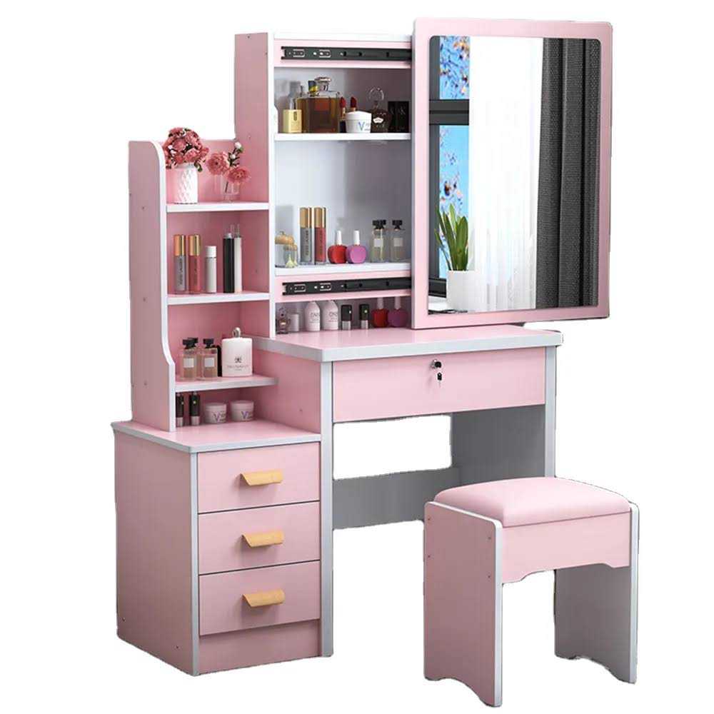 POSTAZIONE TRUCCO TOELETTA IN LEGNO BALLERINA COLORE ROSA