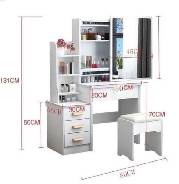 POSTAZIONE TRUCCO TOELETTA IN LEGNO BALLERINA COLORE "BIANCO" - immagine 2