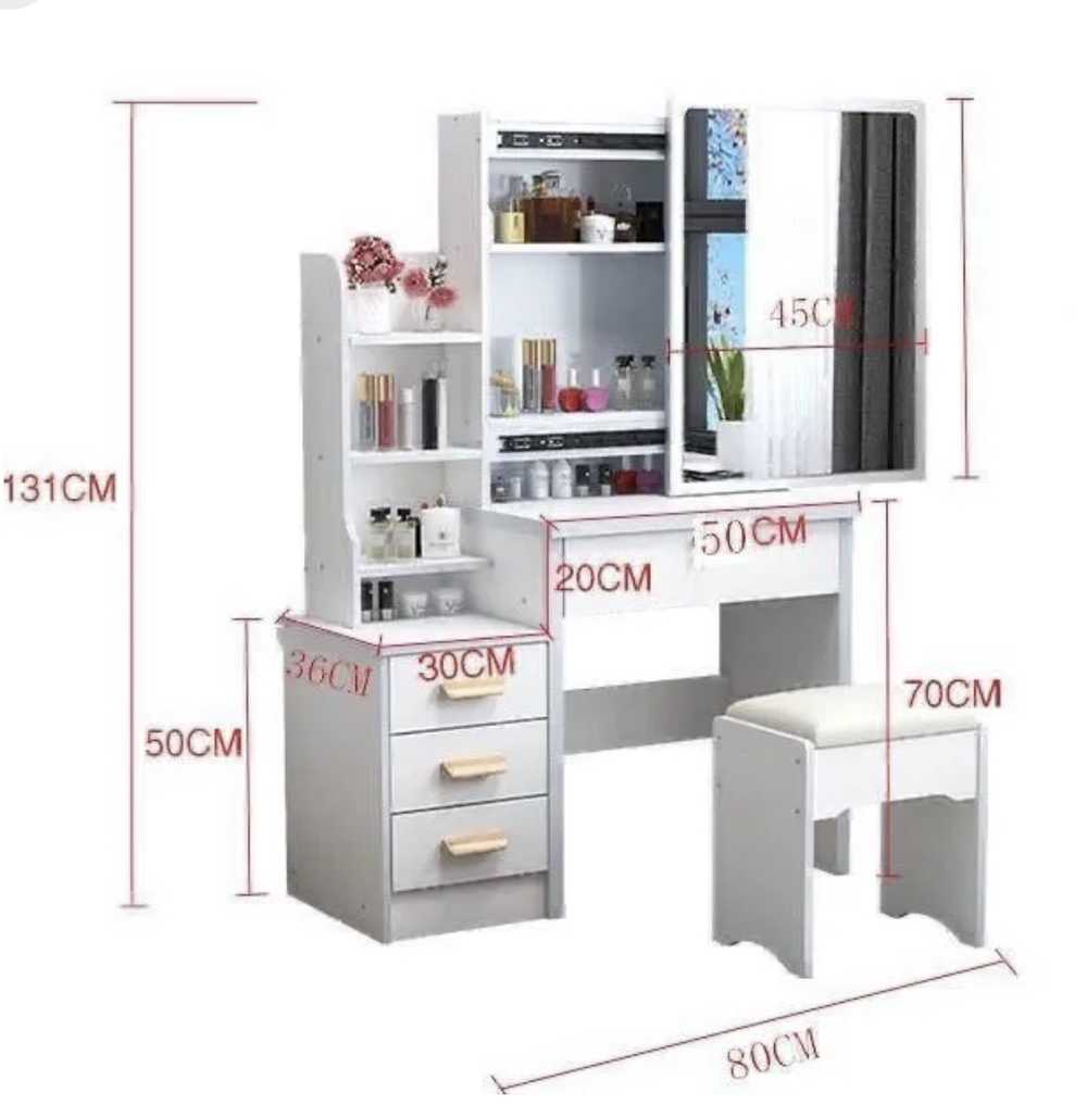 POSTAZIONE TRUCCO TOELETTA IN LEGNO BALLERINA COLORE ROSA - immagine 2