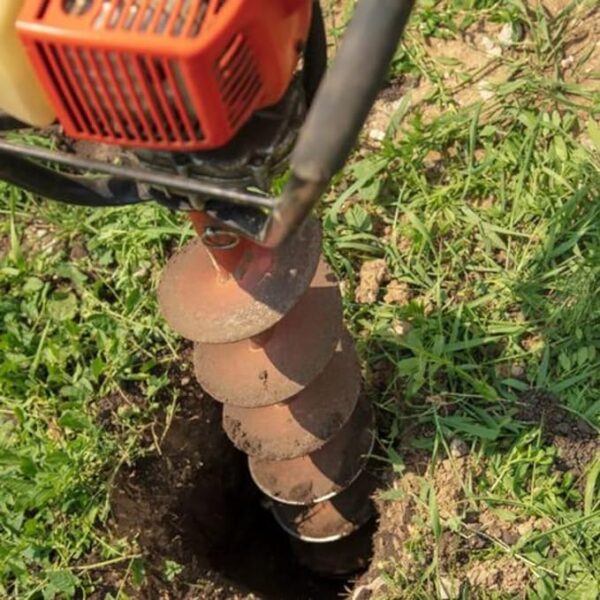 TSJESMIC Trivella a scoppio con motore da 52cc a 2 tempi comprende 3 punte intercambiabili da 100mm 150mm 200mm, mototrivella trivellatrice da giardino e campi agricoli, utilizzo prof fai da te - immagine 2
