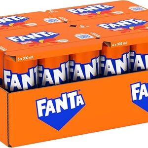 Fanta Original Gusto Arancia, con Succo di Arance Italiane, Senza Aggiunta di Conservanti, Lattina 100% riciclabile, Gusto Rinfrescante - 24 lattine da 330 ml