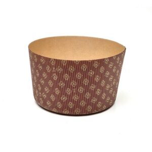 8 Stampi Panettone ALTO DA 1KG, in Carta di Pura Cellulosa Autoportante Marrone con Decoro Oro – Forma Cottura Panettone Riciclabile, Resistente Al Calore fino a 200°C – Ideale per Dolci Lievitati